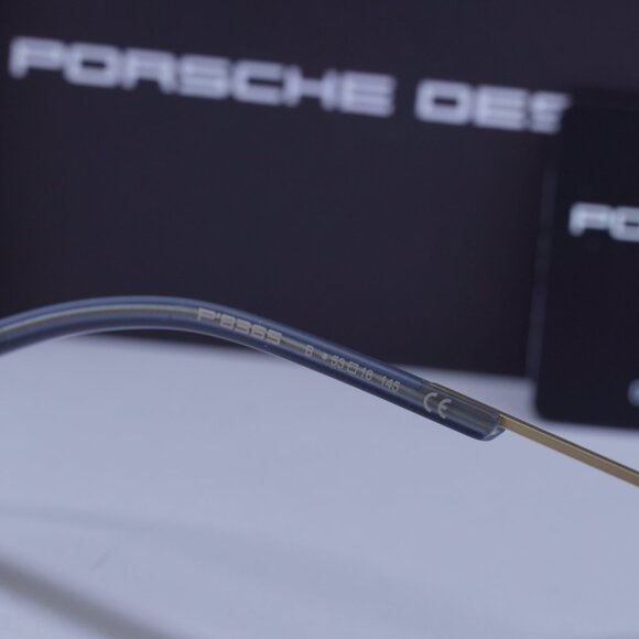 Porsche Design P8365 B Square Eyeglasses - Dark Grey/Gold 53mm - Picture 8 of 10